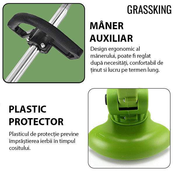 MAȘINĂ DE TUNS IARBA MANUALĂ FĂRĂ FIR PENTRU GRĂDINĂRIT GRASSKING™