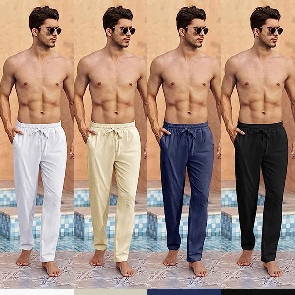 PANTALONI LUNGI DE VARĂ PENTRU BĂRBAȚI, DIN IN, UȘORI RELAXBREEZE™