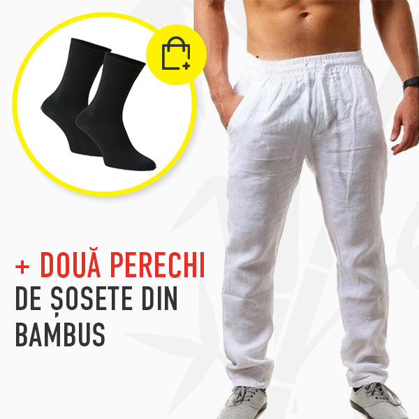 PANTALONI LUNGI DE VARĂ PENTRU BĂRBAȚI, DIN IN, UȘORI RELAXBREEZE™