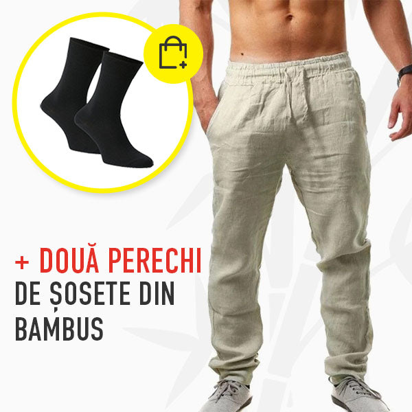 PANTALONI LUNGI DE VARĂ PENTRU BĂRBAȚI, DIN IN, UȘORI RELAXBREEZE™