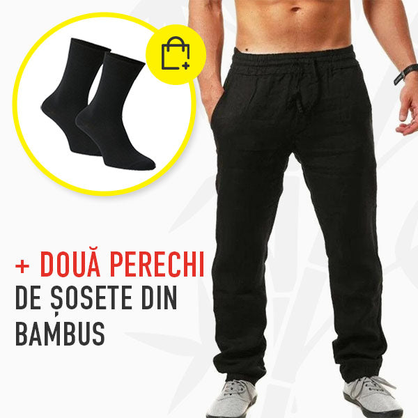 PANTALONI LUNGI DE VARĂ PENTRU BĂRBAȚI, DIN IN, UȘORI RELAXBREEZE™