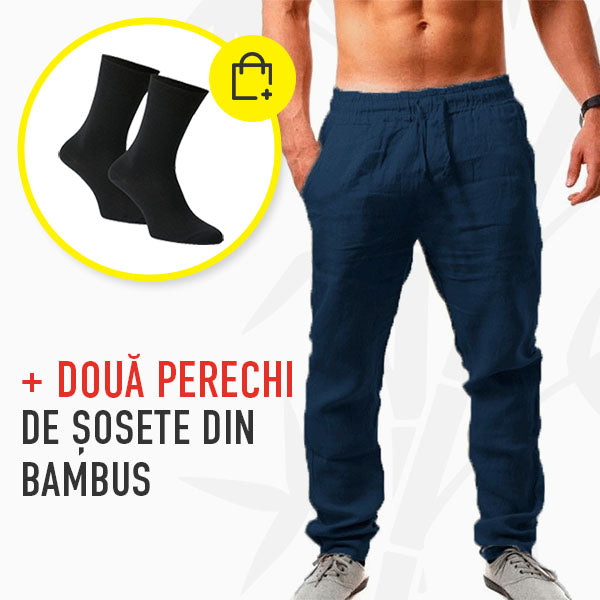 PANTALONI LUNGI DE VARĂ PENTRU BĂRBAȚI, DIN IN, UȘORI RELAXBREEZE™