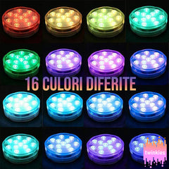 4X LUMINI LED COLORATE, REZISTENTE LA APĂ, ALIMENTATE CU BATERIE, CU TREI MODURI DE ILUMINARE TWINKIES®