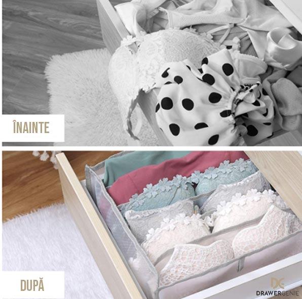 DRAWERGENIE® –  SET DE 3 ORGANIZATOARE PENTRU GARDEROBĂ 1+1 GRATIS