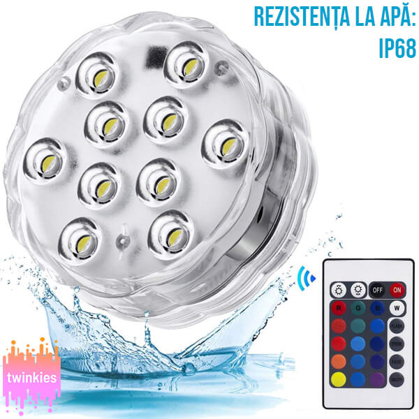 4X LUMINI LED COLORATE, REZISTENTE LA APĂ, ALIMENTATE CU BATERIE, CU TREI MODURI DE ILUMINARE TWINKIES®