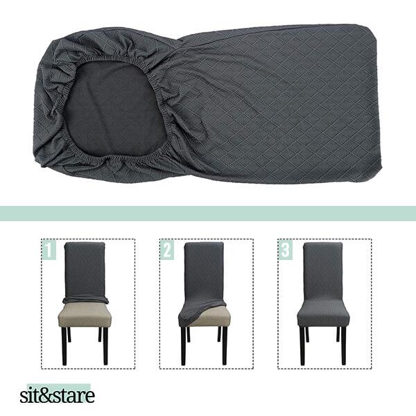 SIT&STARE®: HUSE ELASTICE PENTRU SCAUNE - 4 SAU 6 HUSE