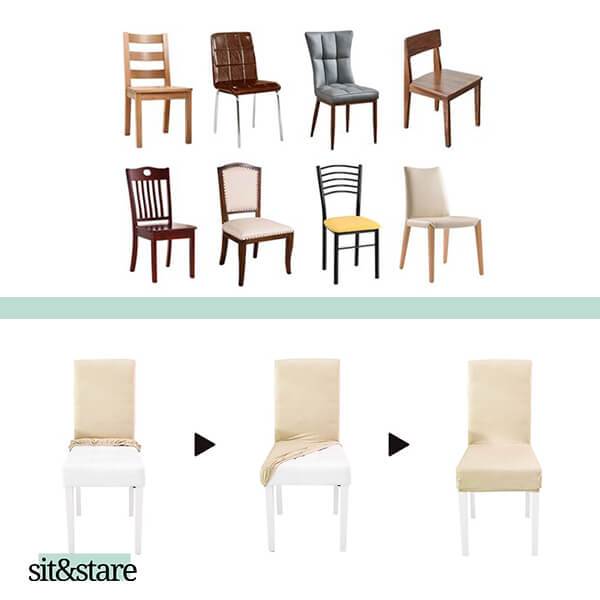 SIT&STARE®: HUSE ELASTICE PENTRU SCAUNE - 4 SAU 6 HUSE